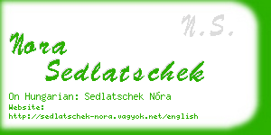 nora sedlatschek business card